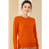 Classic Long Sleeve Pullover Cashmere Sweater for Women
